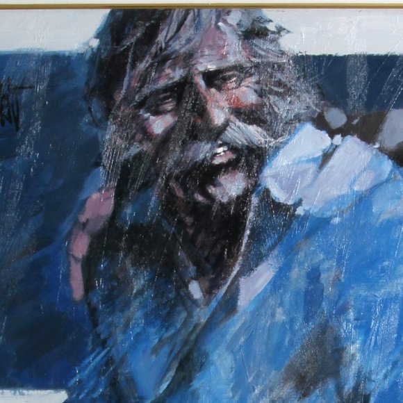 "Part of the Bar" by Aldo Luongo Original Framed Painting Oil on Canvas - Picture 2 of 5